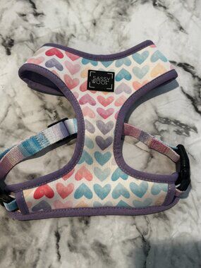 Sassy Woof Dog Harness Size M Heart Pattern